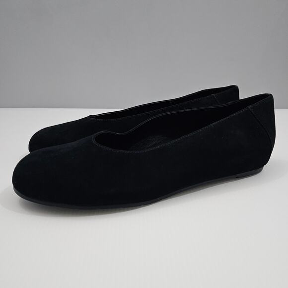 NEW Eileen Fisher Una 2 Flat Womens 10 Black Suede Slip On Hidden Wedge Comfort - Picture 1 of 13
